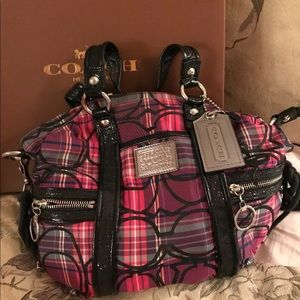 Coach tartan plaid glam purse